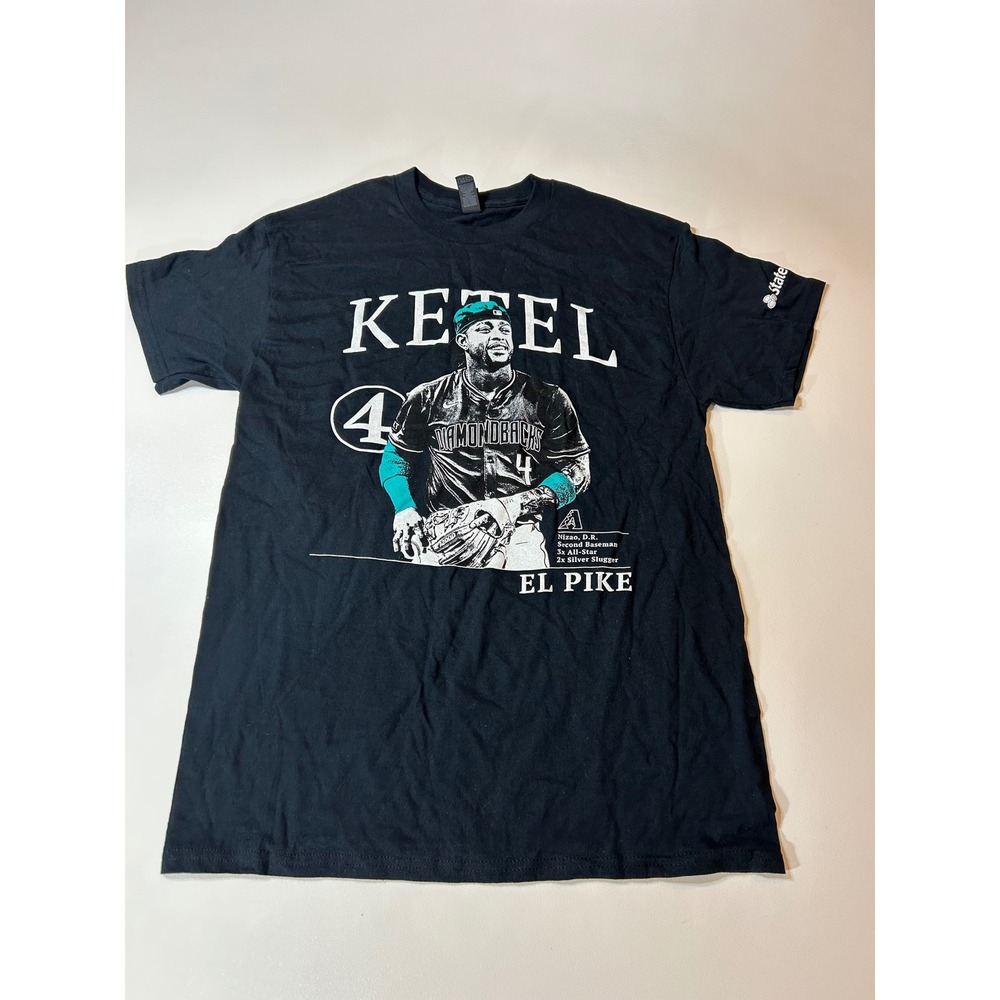 Gildan T-Shirt Men's Medium Black Ketel Marte El Pike Arizona Diamondbacks MLB